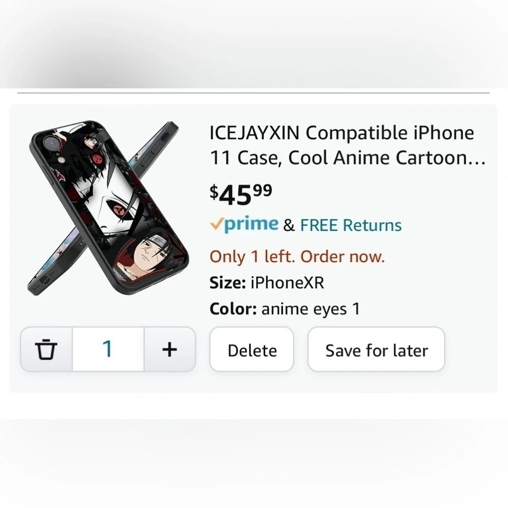 Icejayxin iPhone 11 or iPhone XR Case, Cool Anime Cartoon Eyes Phone Case NEW